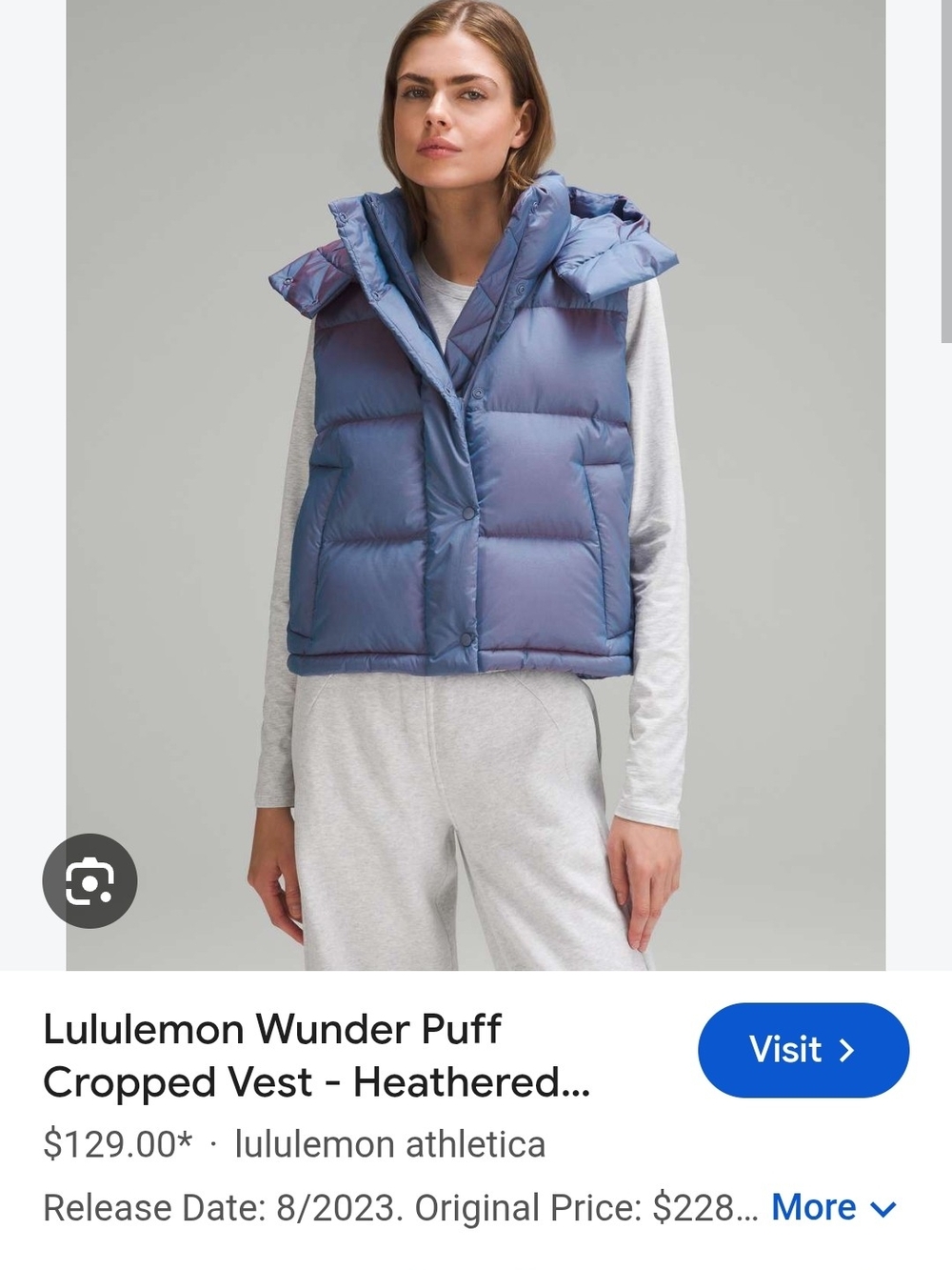 lululemon Cropped Vest In Heathered Periwinkle